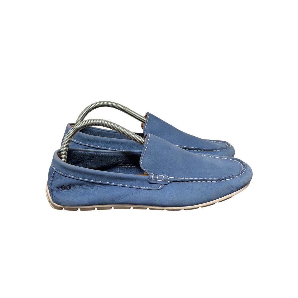 Born Loafers Mens 8.5 Blue Leather Handcrafted Driving Moccasins H38254